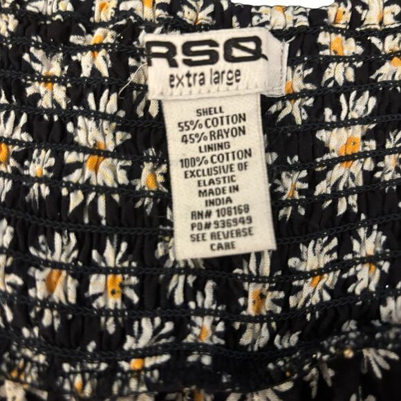 RSQ Strappy Daisy Print Mini Sundress Size XL Smocked Back Floral Fit & Flare - Picture 7 of 7